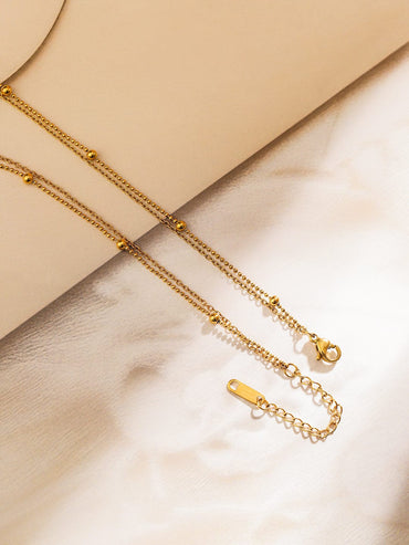 Rubans 18K Gold-Plated Stainless Steel TarnishFree Waterproof Chevron Charm Layer Necklace Necklace & Chains