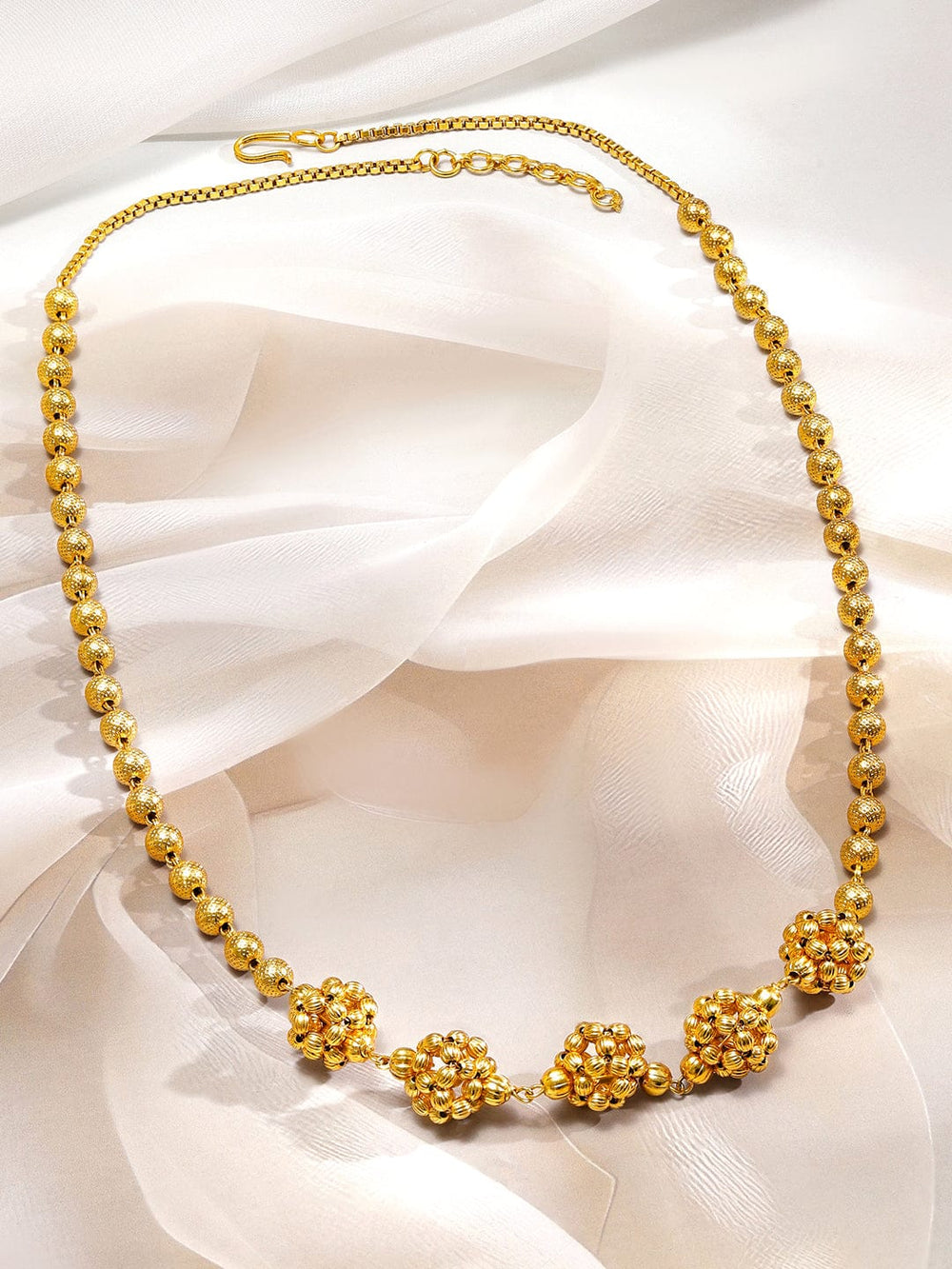 Rubans 18K Gold-Plated Traditional Matar Mala Style Golden Beaded Long Necklace Necklace & Chains