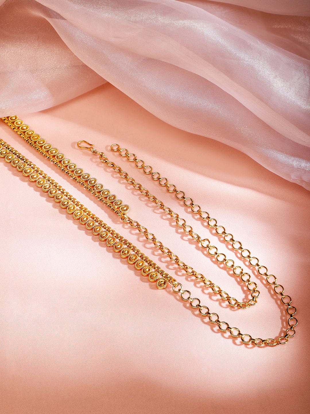 Rubans 18K Gold-Plated Traditional Motif Design Kamarbandh â€“ Perfect for Ethnic Looks Saree Accessories