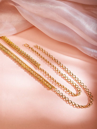 Rubans 18K Gold-Plated Traditional Motif Design Kamarbandh â€“ Perfect for Ethnic Looks Saree Accessories