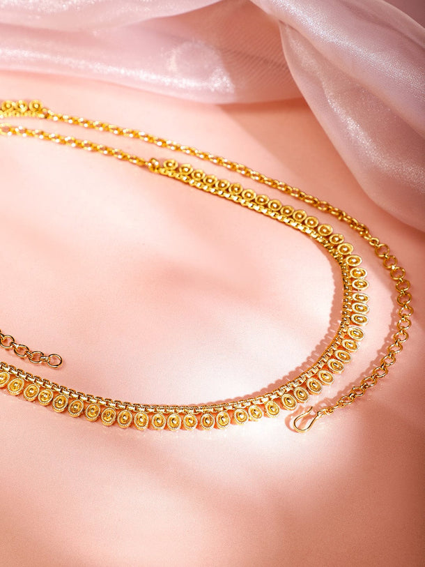 Rubans 18K Gold-Plated Traditional Motif Design Kamarbandh â€“ Perfect for Ethnic Looks Saree Accessories