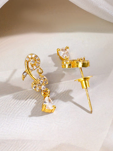 Rubans 18K Gold-Plated White Cubic Zirconia Studded Floral Vine Necklace Set Jewellery Set