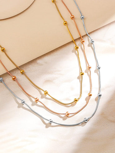 Rubans 18K Gold & Rhodium-Plated StainlessSteel TarnishFree Waterproof MultiLayer Necklace Necklace & Chains