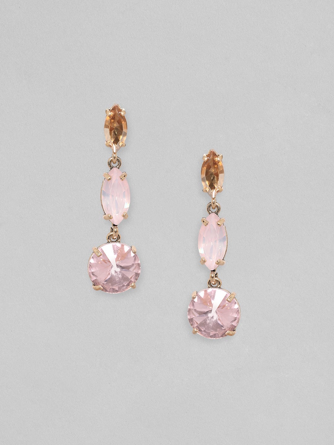 Rubans 18K Gold Toned Multicolour Zircons Studded Dangle Earring Earrings