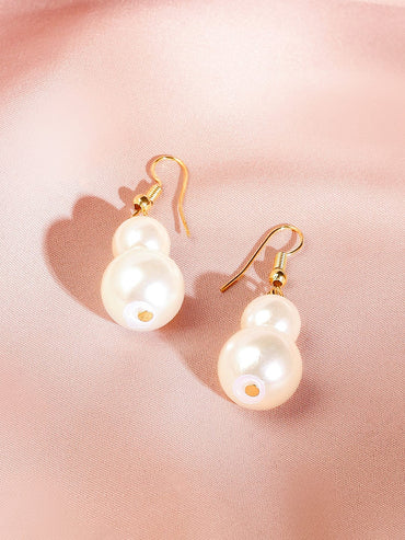 Rubans 18K Gold-Toned Plated Handcrafted Glossy White Pearl Multi-Layer Necklace Set Jewellery Set