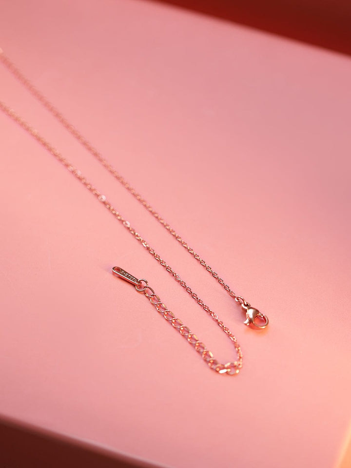 Rubans 18K Rose Gold-Plated Heart Charm Layered Necklace Necklace & Chains