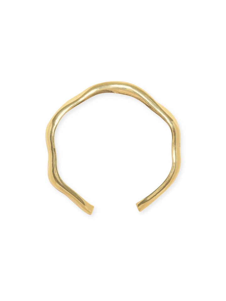 Rubans 18KT Gold Plated Textured Openable Bangle-Style Kada Bracelet Bracelet