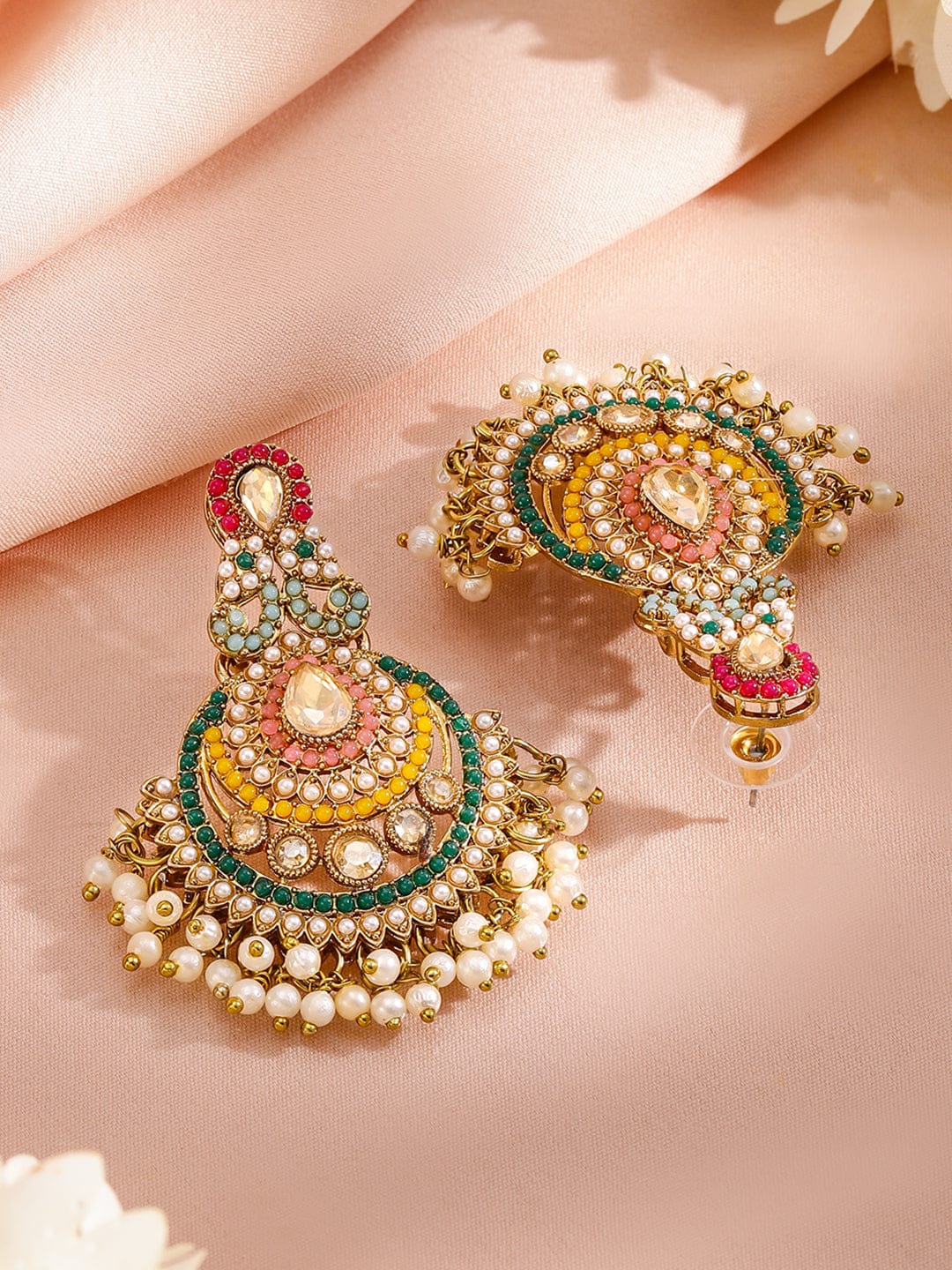 Rubans 22K Gold Plated Artificial Stones Studded & Beaded Jewellery Set Jewellery Set