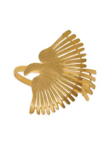 Rubans 22K Gold plated bird motif Contemporary statement adjustable bracelet Bangles & Bracelets