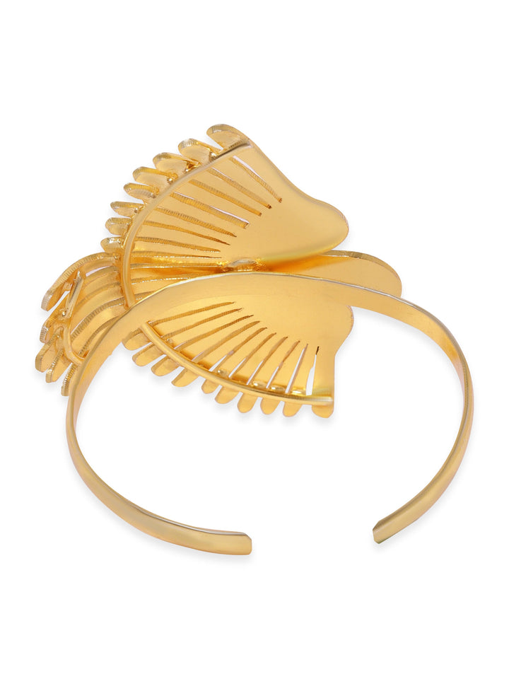 Rubans 22K Gold plated bird motif Contemporary statement adjustable bracelet Bangles & Bracelets