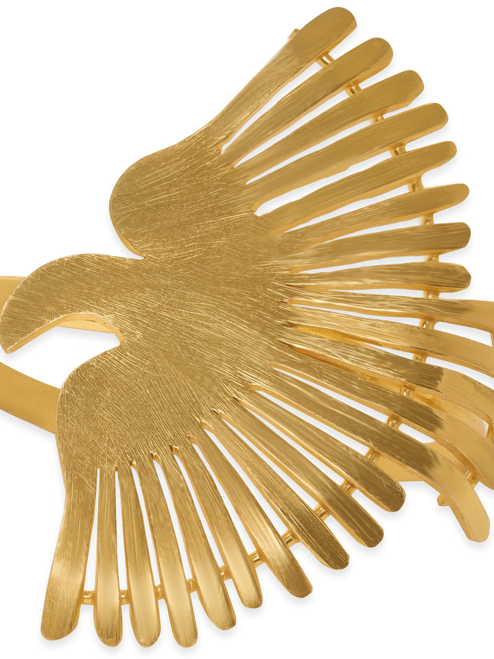 Rubans 22K Gold plated bird motif Contemporary statement adjustable bracelet Bangles & Bracelets