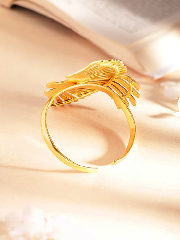 Rubans 22K Gold plated bird motif Contemporary statement adjustable bracelet Bangles & Bracelets