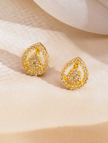 Rubans 22K Gold-Plated Black Beaded Mangalsutra Set with Cubic Zirconia Pendant & Earrings Mangalsutra