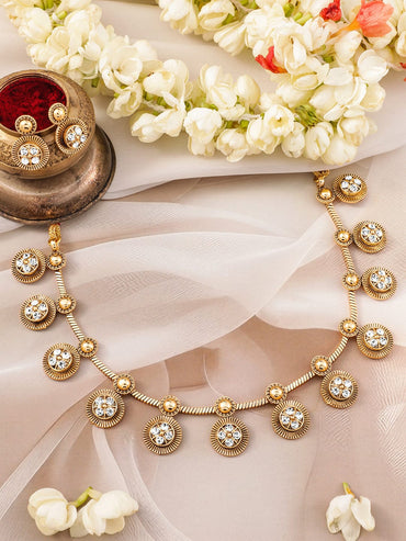 Rubans 22K Gold-Plated CZ Studded Jewellery Set Jewellery Set