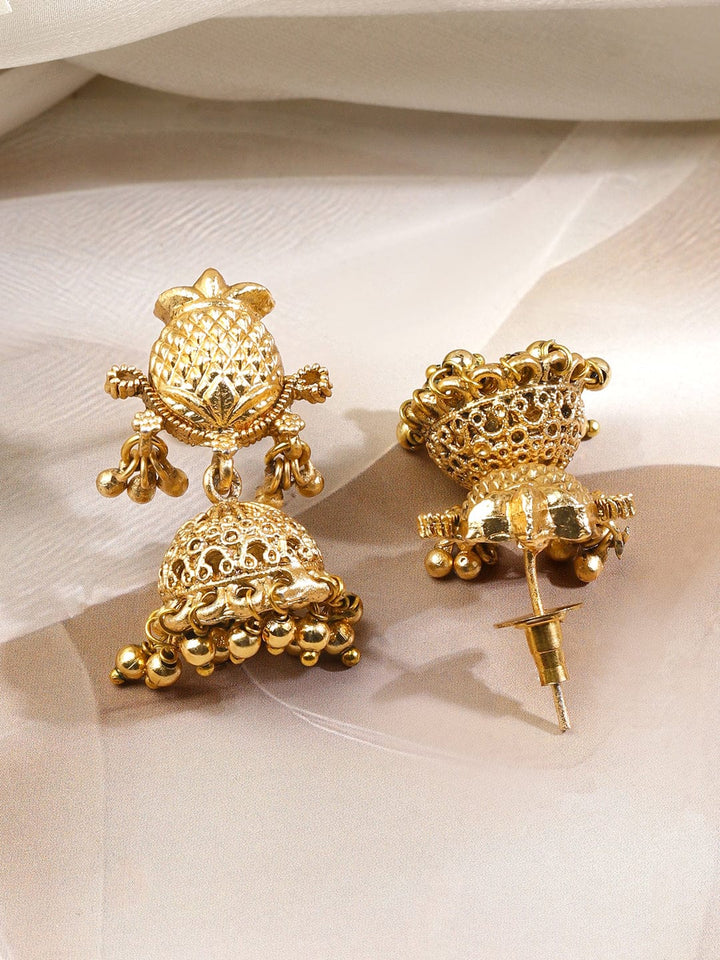 Rubans 22K Gold-Plated Emerald Green & Ruby Red Stone Studded Divine Temple Jewellery Set Jewellery Set