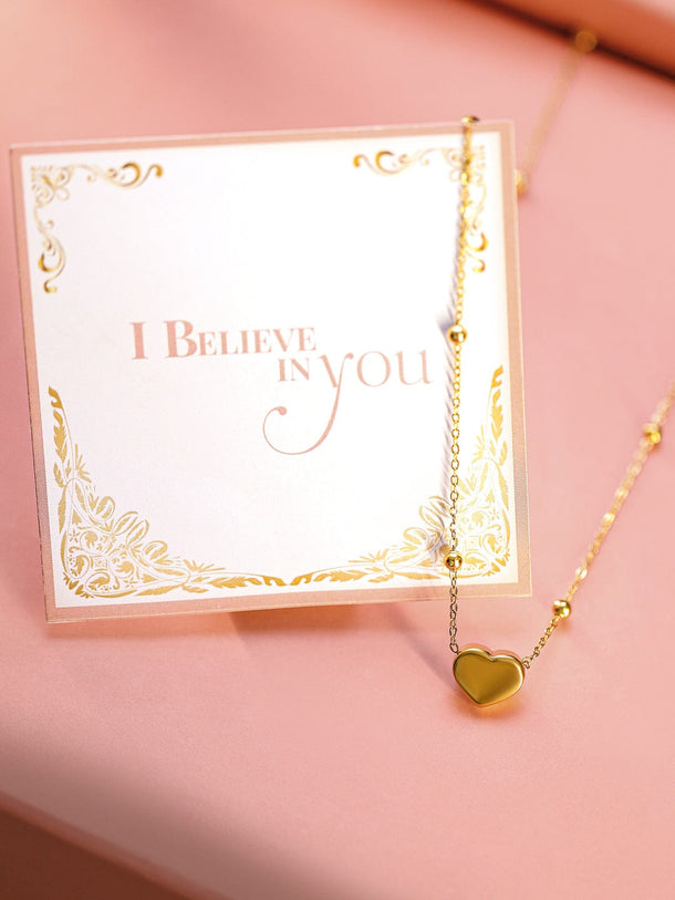 Rubans 22K Gold-Plated Heart Pendant Necklace RW19N408016 Necklace & Chain