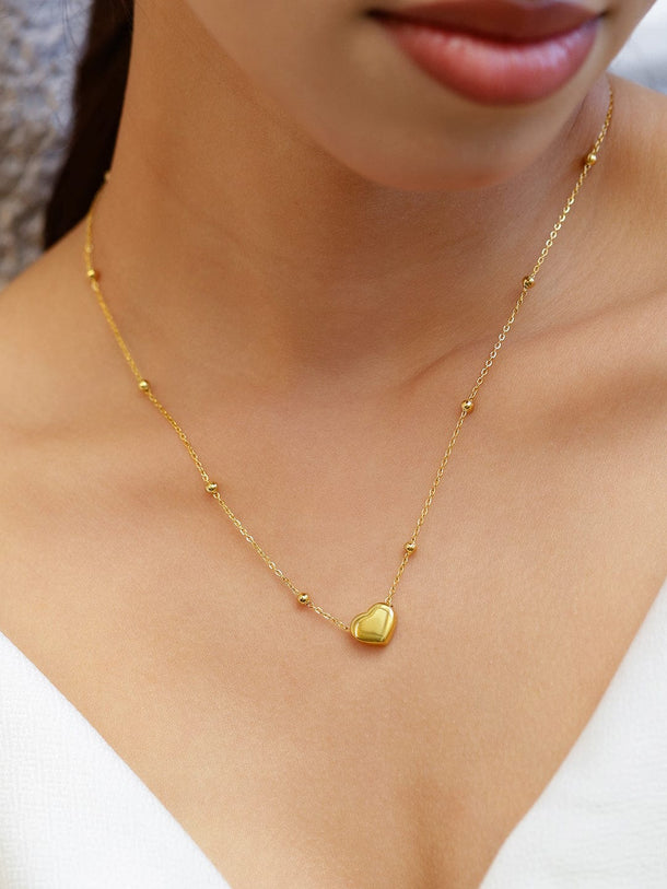 Rubans 22K Gold-Plated Heart Pendant Necklace RW19N408016 Necklace & Chains