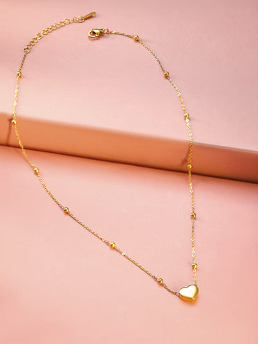 Rubans 22K Gold-Plated Heart Pendant Necklace RW19N408016 Necklace & Chains