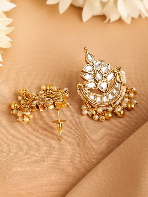 Rubans 22K Gold-Plated Kundan & Pearl Beaded Handcrafted Choker Jewellery Set Jewellery Set
