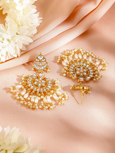 Rubans 22K Gold Plated Kundan Studded & Beaded Jewellery Set Jewellery Set
