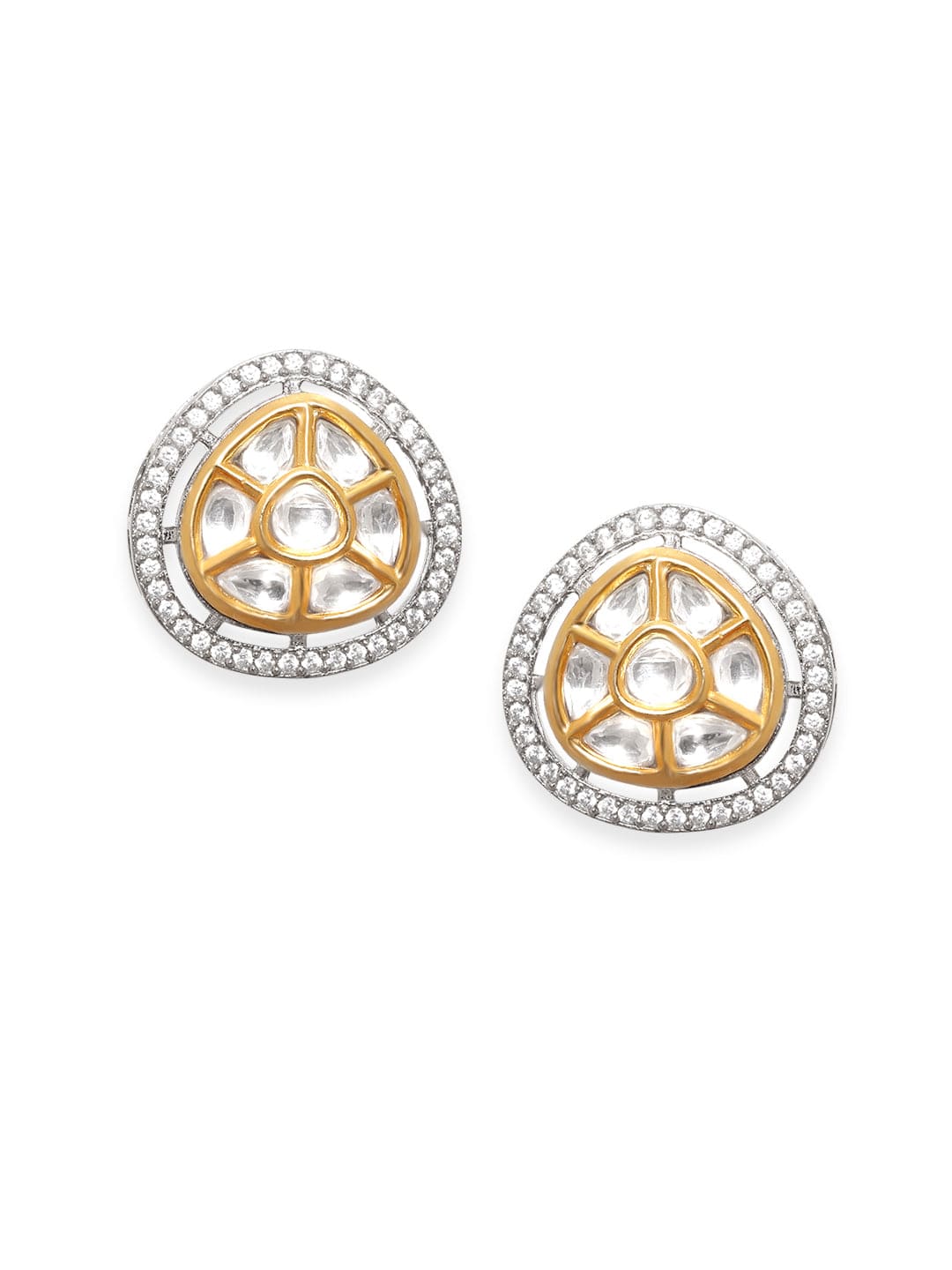 Rubans 22K Gold plated Kundan & Zirconia Stud Earring Earrings