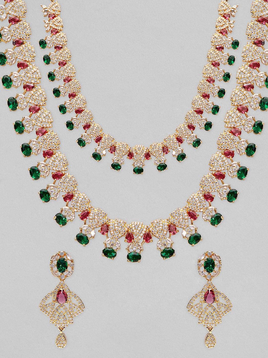Kavita ad 3 layer necklace green – Sajana by Shagun
