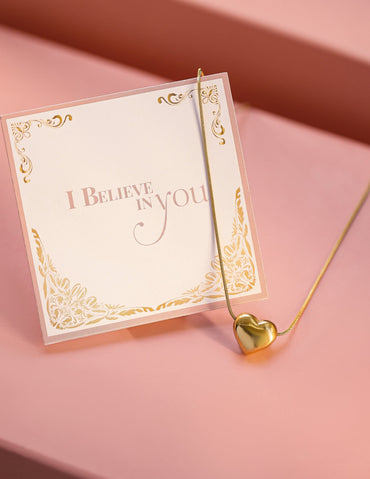 Rubans 22K Gold-Plated Minimal Heart Pendant Necklace Necklace & Chain