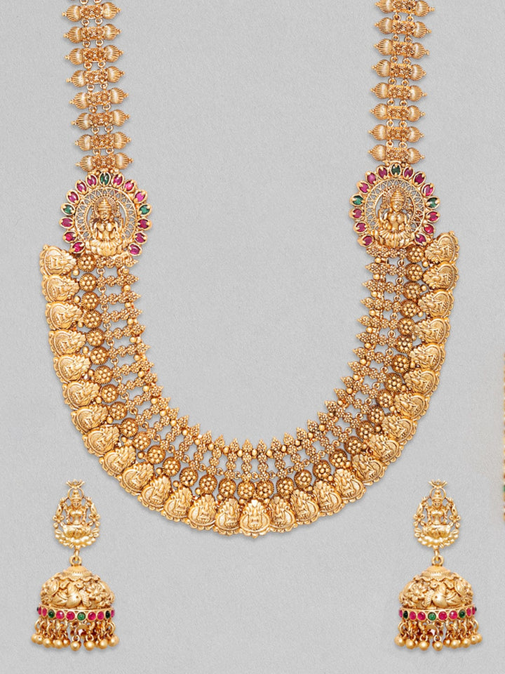 Rubans 22k Gold Plated Temple Jewellery Set Necklace Set