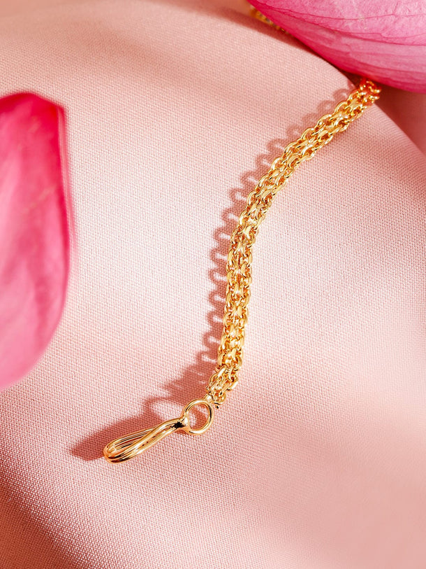 Rubans 22K Gold-Plated White Cubic Zirconia Studded Maang Tikka Head Jewellery