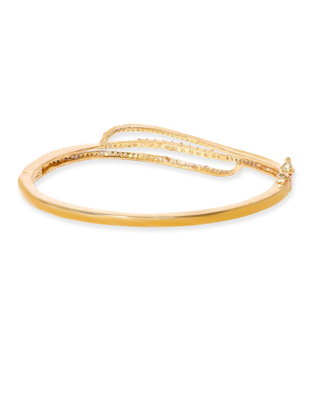 Rubans 22K Gold plated Zirconia contemporary Sleek Bracelet Bangles & Bracelets
