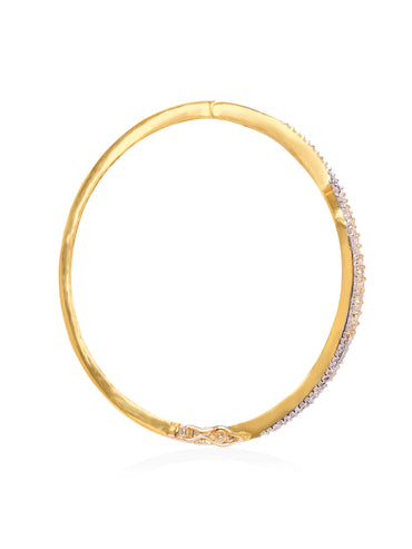 Rubans 22K Gold plated Zirconia contemporary Sleek Bracelet Bangles & Bracelets