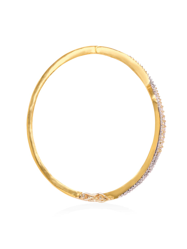 Rubans 22K Gold plated Zirconia contemporary Sleek Bracelet Bangles & Bracelets