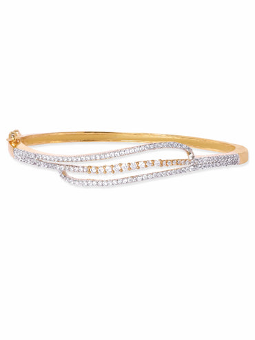 Rubans 22K Gold plated Zirconia contemporary Sleek Bracelet Bangles & Bracelets