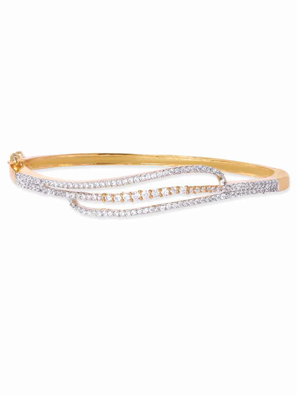 Rubans 22K Gold plated Zirconia contemporary Sleek Bracelet Bangles & Bracelets