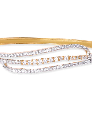 Rubans 22K Gold plated Zirconia contemporary Sleek Bracelet Bangles & Bracelets