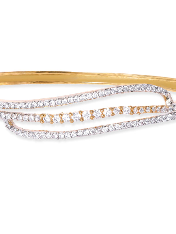 Rubans 22K Gold plated Zirconia contemporary Sleek Bracelet Bangles & Bracelets