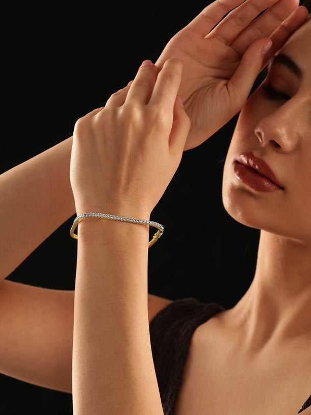 Rubans 22K Gold plated Zirconia studded dainty Classy Bracelet Bangles & Bracelets