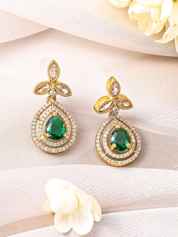 Rubans 22KT Gold-Plated Cubic Zirconia Stone Studded Jewellery Set Jewellery Set