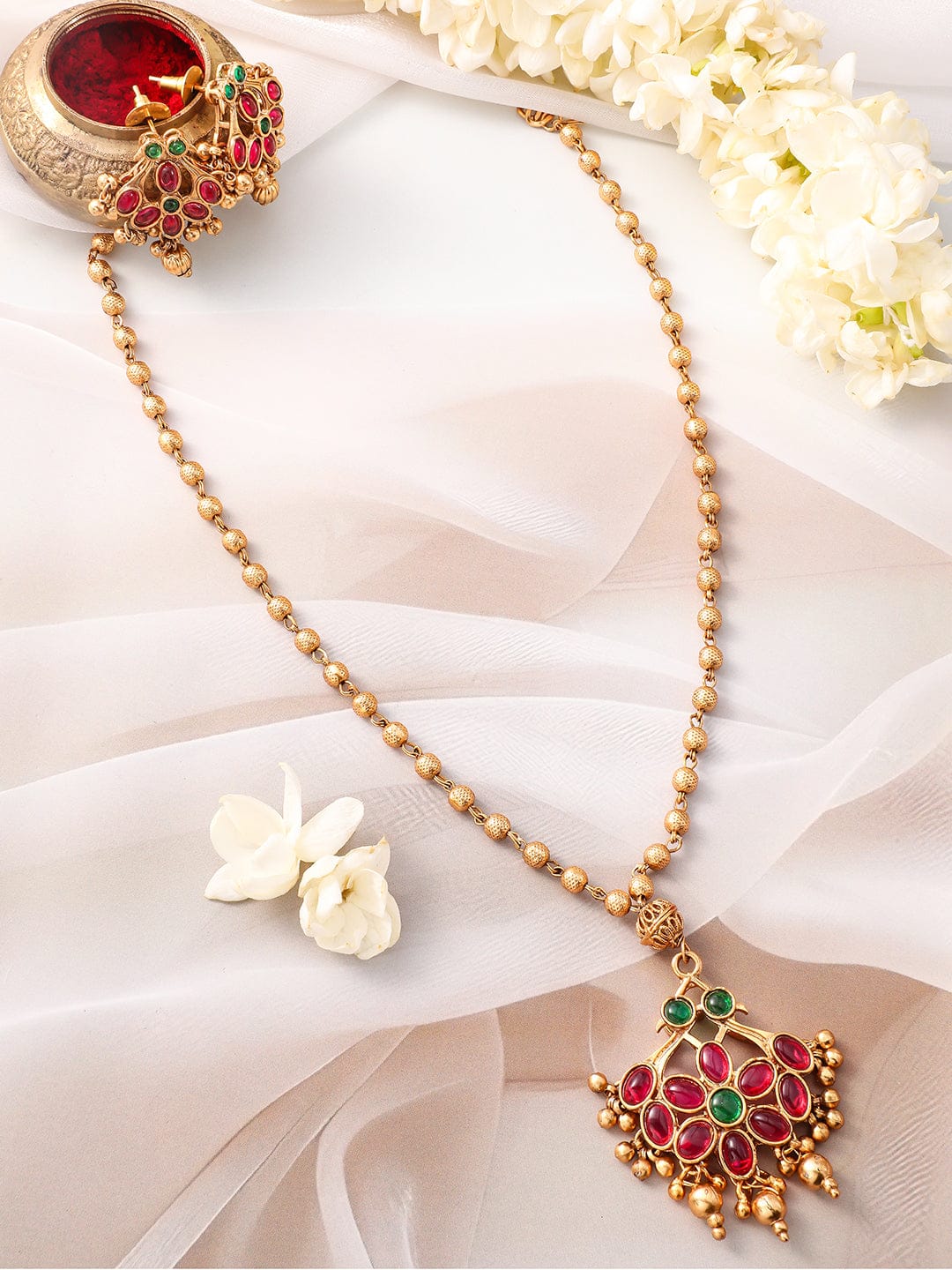 Rubans 22KT Gold-Plated Kundan Stone Studded Jewellery Set Jewellery Set