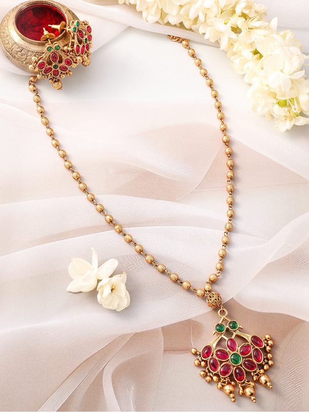 Rubans 22KT Gold-Plated Kundan Stone Studded Jewellery Set Jewellery Set