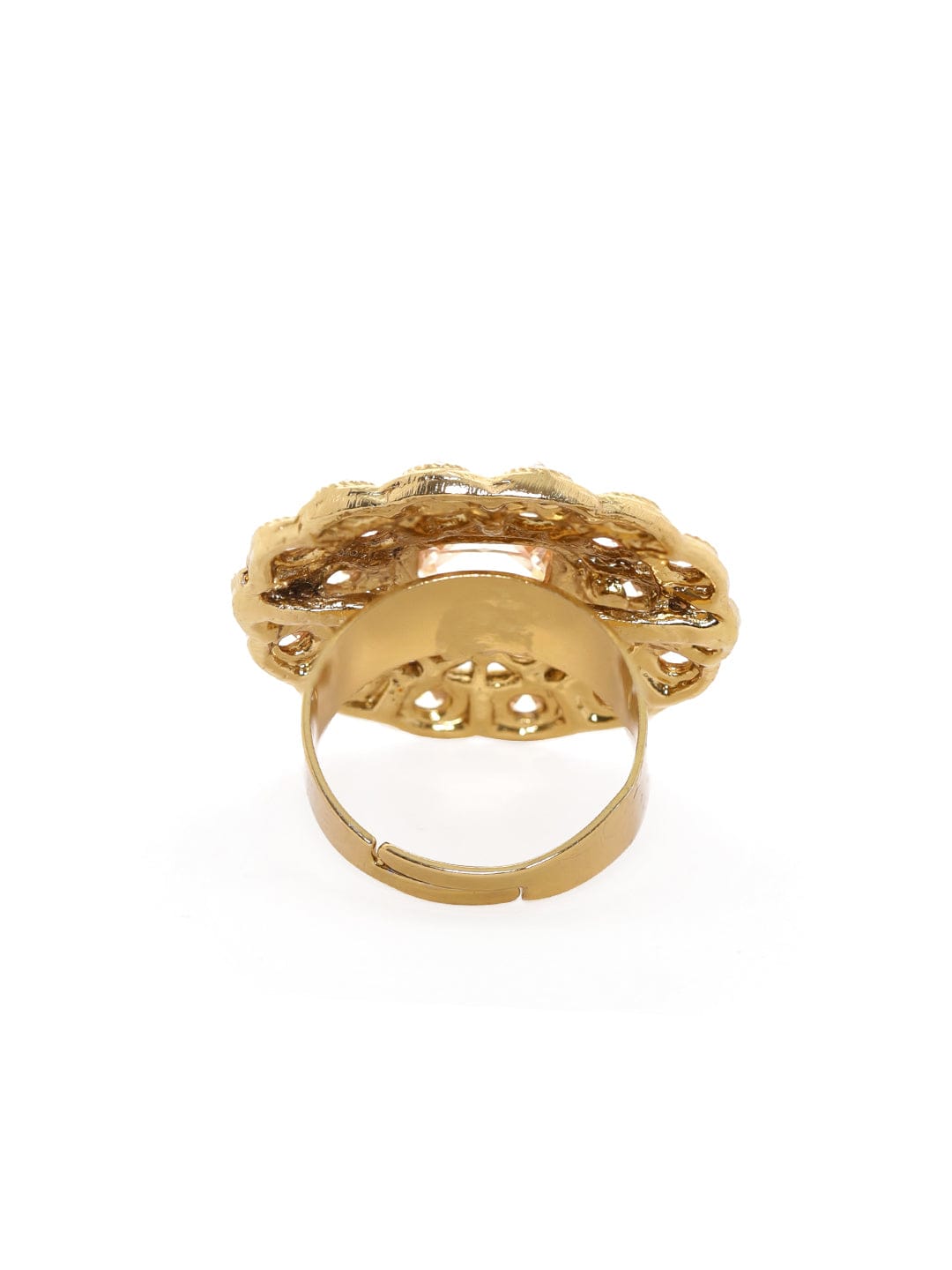 Rubans 22KT Gold-Plated Studded Finger Ring Rings