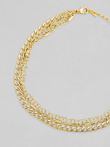 Rubans 24K Gold Plated Anklet With Beautiful Design Anklet