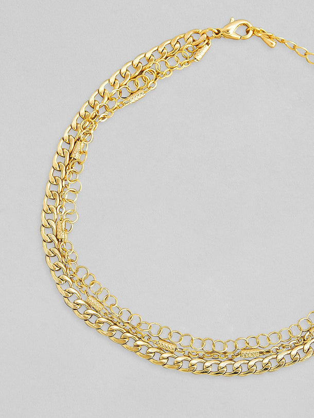 Rubans 24K Gold Plated Anklet With Beautiful Design Anklet