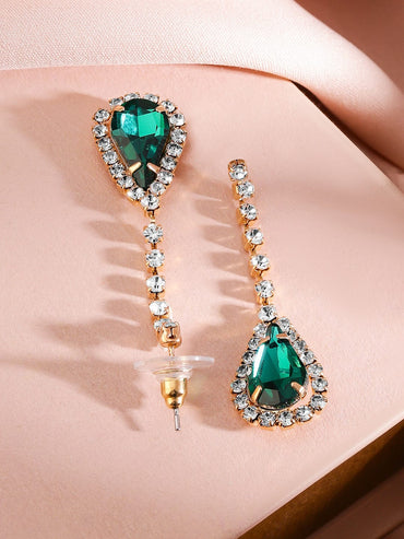 Rubans 24K Gold-Plated Emerald AD & Cubic Zirconia Studded Statement Necklace Set Jewellery Set
