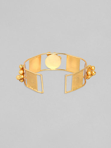 Rubans 24K Gold Plated Handcrafted Bracelet With Pearls And Golden Beads Bangles & Bracelets
