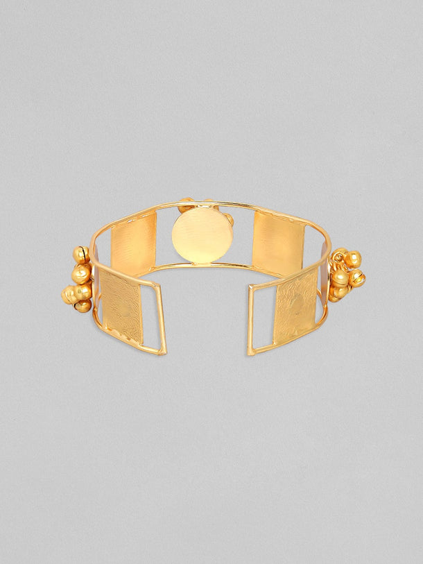 Rubans 24K Gold Plated Handcrafted Bracelet With Pearls And Golden Beads Bangles & Bracelets