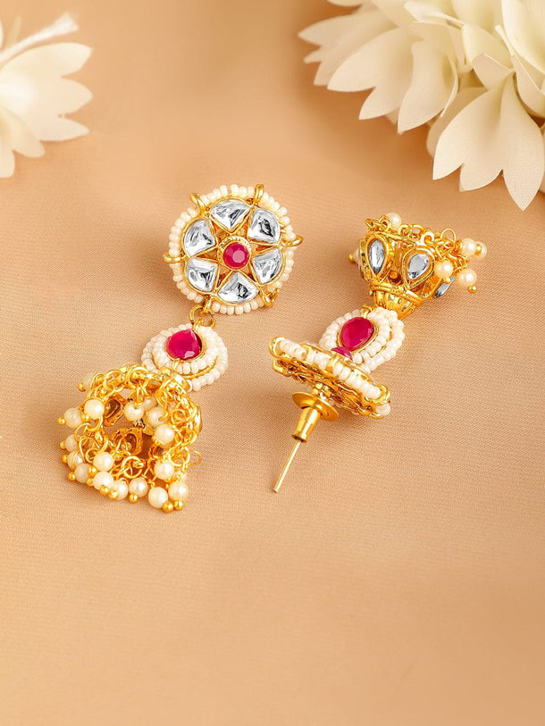 Rubans 24K Gold-Plated Kundan-Studded & Beaded Jewellery Set Jewellery Set