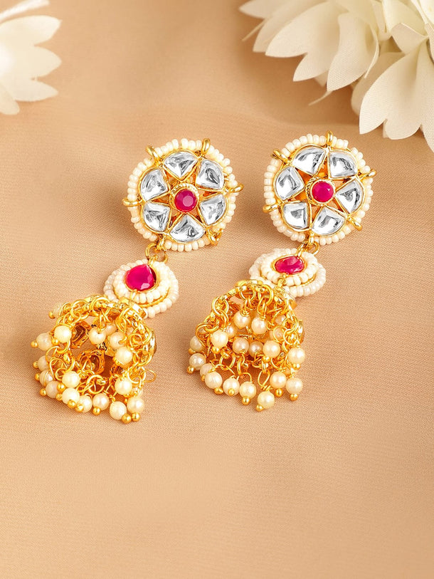 Rubans 24K Gold-Plated Kundan-Studded & Beaded Jewellery Set Jewellery Set