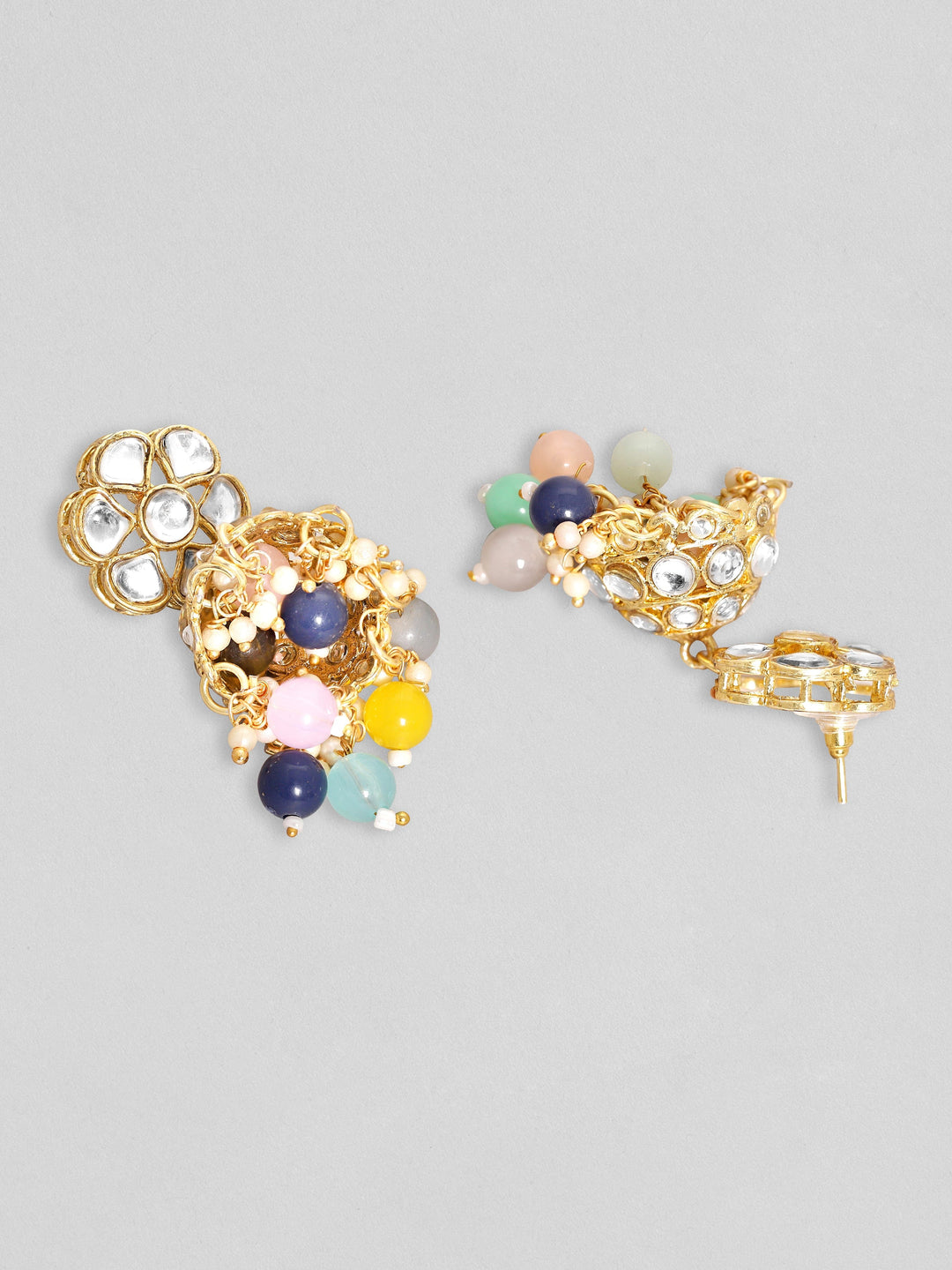 Rubans 24K Gold Plated Multicolour Beaded Kundan Studded Choker Jewellery Set Necklace Set