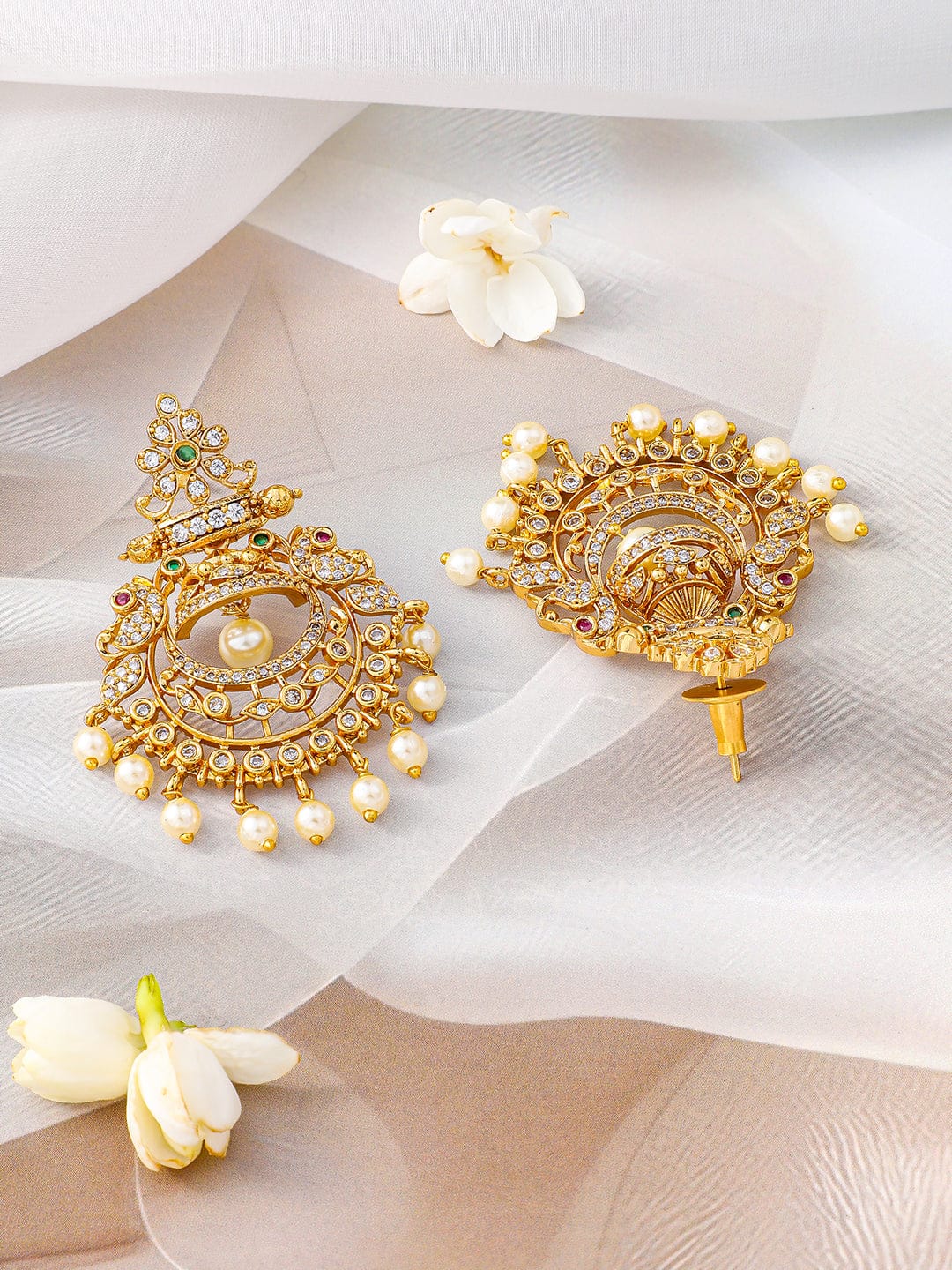 Rubans 24K Gold Plated Ruby, Emerald & Cubic Zirconia Studded Traditional Jewelry Set Jewellery Set